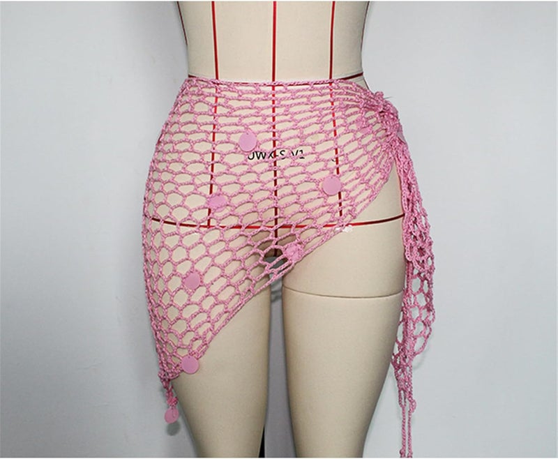 Ldcx Green Swimwear Cover Up Crochet Sarong,Sexy Fashion Beach Hand Crochet Shawl Capelet Fishnet Net Skirt.(SJJ42) - Image 5